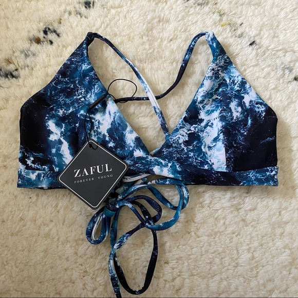 Zaful Other - NWT Zaful blue tie-dye bikini top